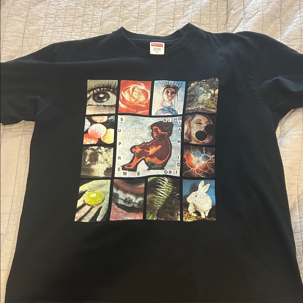 Supreme Black Multicolor Graphic unisex T-shirt size medium